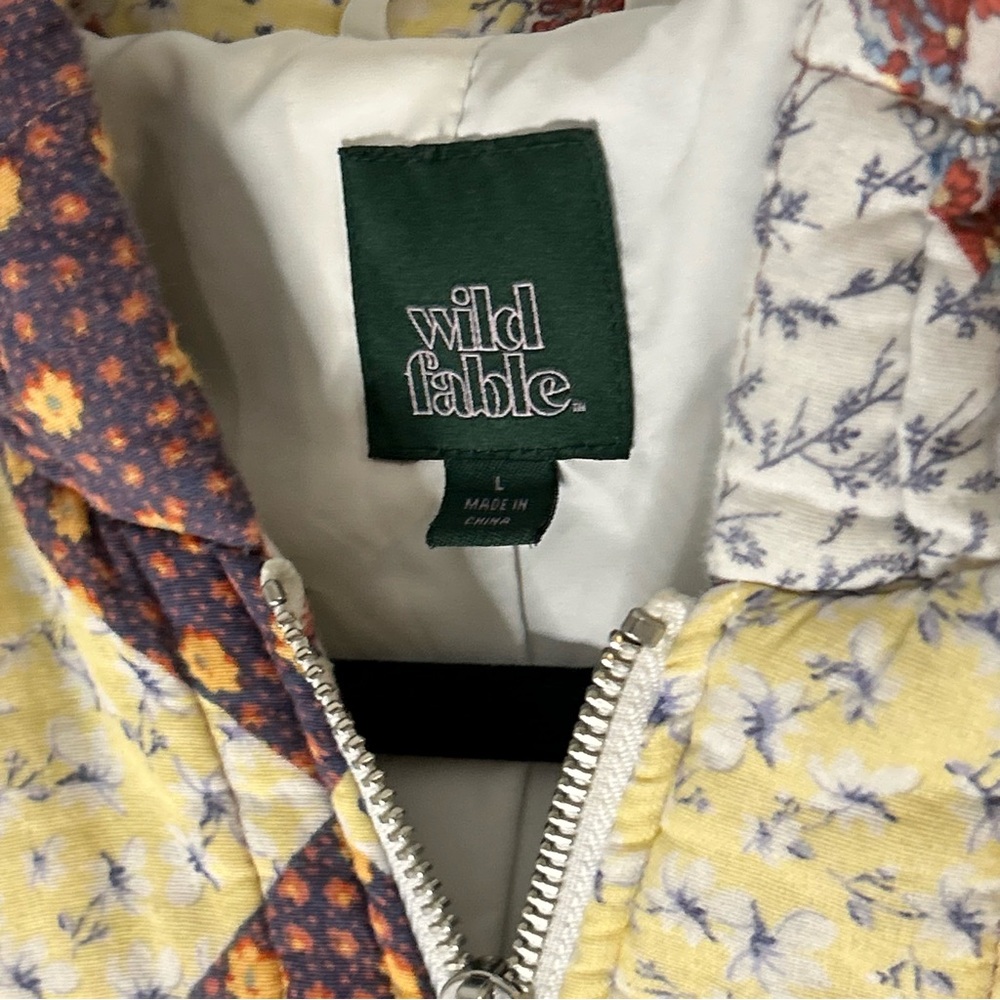 Wild Fable Multicolor Patchwork Puffer Jacket Siz… - image 4